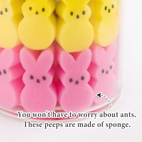 ORIENTAL CHERRY Easter Decorations - Easter Peeps Bunnies Vase Filler Set, Spring Decor Home Indoor Decoration Centerpieces for Tables - style: 45 Peeps Bunnies