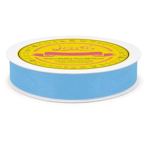 Light Blue Organza Ribbon 1 inch x 100 Yards Sheer Chiffon Ribbon for Gift Wrapping Wedding Invitations Party Decoration Bridal Bouquets Crafts - color: Light Blue, size: 1" X 100 Yards