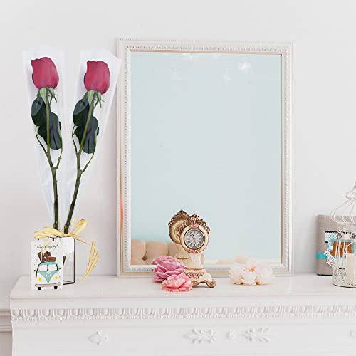 BEISHIDA 100 PCS Single Rose Sleeve Bouquet Bags Plastic Single Flower Wrapping Rose Packaging For Mother's Day Graduation Wedding Birthday Valentine's Day Party (Transparent) - color: Fully Transparent, size: 1 count (Pack of 100)