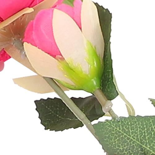 6pcs Artificial Peony Flower Picks Rose Red Flower Bunch Decor for Wedding Centerpieces Home Table Vase Decorations