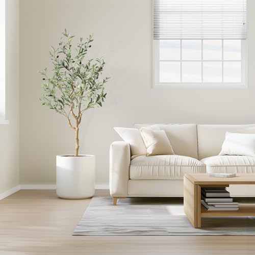Nafresh Tall Faux Olive Tree，4Ft(48in) Realistic Texture Potted Silk Artificial Olive Tree， Fake Olive Trees Indoor Outdoor for Home Office Living Room Bedroom Foyer Porch Decor. - size: 4ft