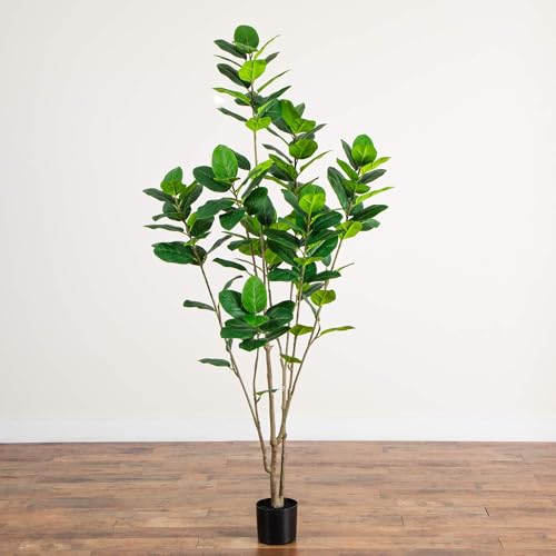 Nearly Natural 7ft Artificial Minimalist Audrey Ficus Tree - Indoor Fake Tree for Home Decor - Realistic Greenery