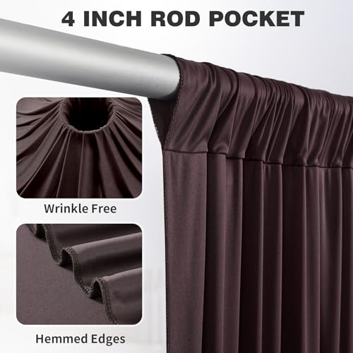 10ftx12ft Brown Backdrop Curtains for Parties, Wrinkle Free Polyester Brown Photo Backdrop Drapes 2 Panels 12 ft Long Back Drop Cloth for Wedding Birthday Photography Background Party - color: Brown, size: 5ft(W)x12ft(H)_2 Panels