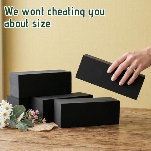 Max Shape Black Floral Foam Blocks for Artificial & Dried Flowers, Reusable Floral Foam Blocks, Water Resistant Flower Foam Blocks, Dry Floral Foams for Artificial Flowers (4, 9x2.99x2.99") - color: 4 Pack, size: 9x3x3"