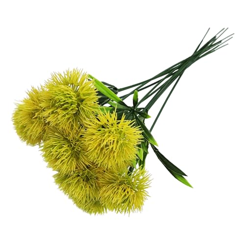 pson 10Pcs 11 Inch Artificial Dandelion Flowers, Faux Plastic Bouquets Shrubs for Home, Wedding, Garden, Party, Indoor/Outdoor Decoration(Yellow) - color: Yellow
