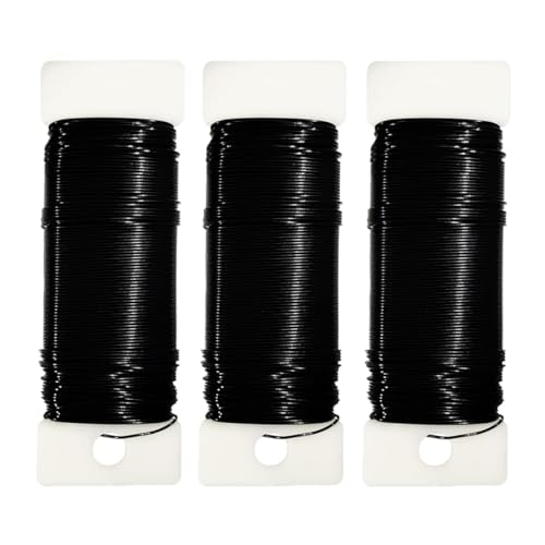 114 Yards 22-Gauge Black Floral Metal Wire: Flexible Paddle Wire for Flower Arrangements, Crafts, Christmas Wreaths, Trees & Garlands - color: black, size: 22