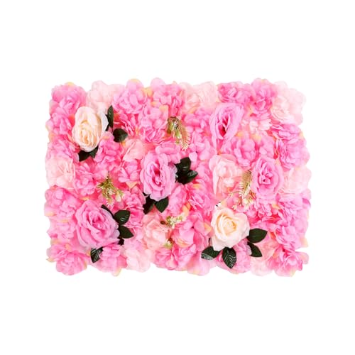 Flower Wall Panel Floral Backdrop,12 Pack Flower Wall Decor,Silk Rose Wall, Artificial Flower Backdrop Faux Flower Panel for Wedding (12PCS Dahlia, Rose) - color: 12pcs Dahlia, Rose