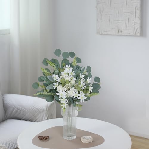 VIERENA Artificial Greenery Stems Box Set(Pack of 65pcs) with 8 Kinds of Faux Plants and Fake Flowers for DIY Wedding Bouquet Table Centerpieces and Floral Arrangement (Beige&Dusty Green) - color: Beige&dusty Green