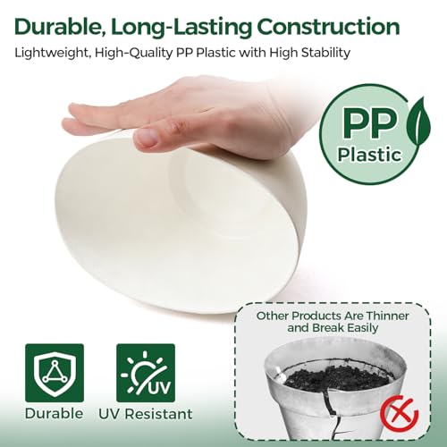 T4U Self Watering Pots for Indoor Plants, 7 Inch Self Watering Planters with Water Level Indicator, Bottom Watering African Violet Pots for Beginners & Busy Plant Owners, BPA-Free (2 Pack, White)