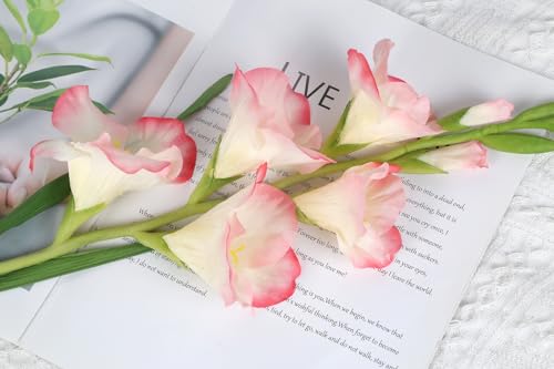 5 PCS Red Gladiolus Artificial Flowers 35.82 in Red Gladiolus Flowers Silk Flowers Long Artificial Flowers for Wedding Party Baby Shower Centerpieces Bridal Bouquet Decor - color: Red