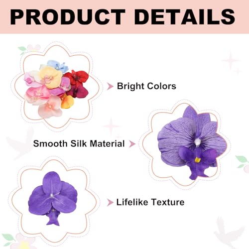 uxcell 10 Pcs Artificial Orchid Flower Heads, Fake Butterfly Orchid Heads Bulk Artificial Flowers for DIY Wedding Bouquets Centerpieces Party Home Decorations, Dark Purple - color: Dark Purple