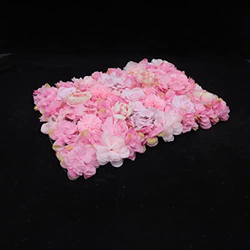 Gdrasuya10 6pcs Realistic Flower Wall Background Artificial Flowers Wall Backdrop Panel 3D Silk Rose Fake Flower Wall Panel Banquet Wedding Party Decor, Photography Background 60 x 40 cm - color: 6pcs, Dark Pink