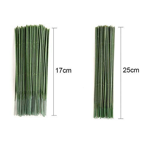 joleully100pcs Plastic Floral Stem, Artificial Flower Rod, Plant Stub Wire Green Florist Wires, Ideal for The Crafts Person, 17CM and 25CM(17CM)