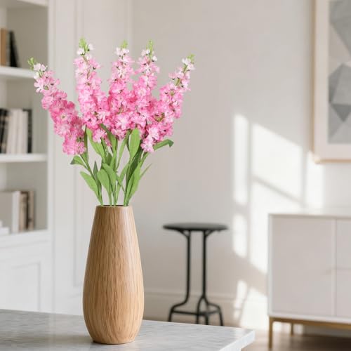 Deep Pink Delphinium Artificial Flowers 5PCS Silk Flowers with Stems Snapdragon Long Stem for Tall Vase Home Wedding Centerpieces Decor (Deep Pink) - color: Deep Pink