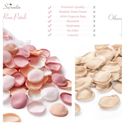 Serwalin 300Pcs Silk Rose Petals Artificial Flower Petals for Weddings Champagne Gold Petals Fake Flower Girl Petals for Wedding Flower Girl Basket Aisle Runner Bridal Shower (4 Color Mixes) - color: Champagne Gold, size: 300pcs