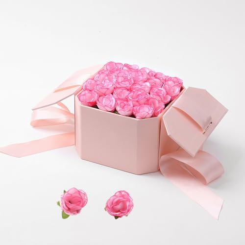 SITUMEIZI 100 Pcs 1.3 inches Mini Pink Rose Head Pink Flowers Artificial Pink Roses for Wedding Decor, Graduation Cap, Cake, DIY Flower Wall Mother's Day Home Party Decor - color: Pink