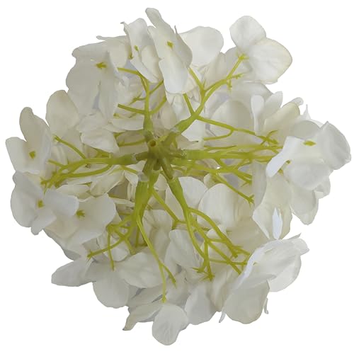 7.1''Ivory Hydrangea Artificial Flowers,10Pcs Artificial Silk Hydrangea Heads,81 Petals Faux Hydrangea Flowers Heads with Stems for Home Wedding Baby Shower Decor(Ivory) - color: Ivory