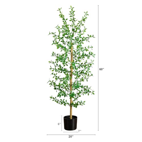 Nearly Natural 5ft Artificial Shady Lady Black Olive Tree - Mediterranean Style Indoor Fake Tree