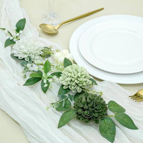 Artificial Flowers, 50pcs Realistic Artificial Rose for DIY Wedding Bouquets Centerpieces Arrangements, Emerald Green Shades Dahlia Flowers with Stem for Bridal Shower - color: Emerald Green Shades Dahlia, size: 50pcs
