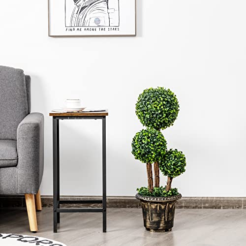 DREAMADE Artificial Boxwood Topiary Tree, 2.5ft Triple Ball Shaped Faux Topiary Tree w/Weighted Pot, Metal Frame, Fake Green Potted Plants Decoration for Indoor/Outdoor/Home/Office - size: 2.5ft