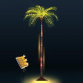 Solar Palm Tree Lights for Patio Outdoor Decoration，4.6FT Artificial Palm Tree with 110 LED Lights for Pool Tiki Bar Garden, Palm Trees with Light Up Plastic TreeTrunk and Rechargeable Remote Control