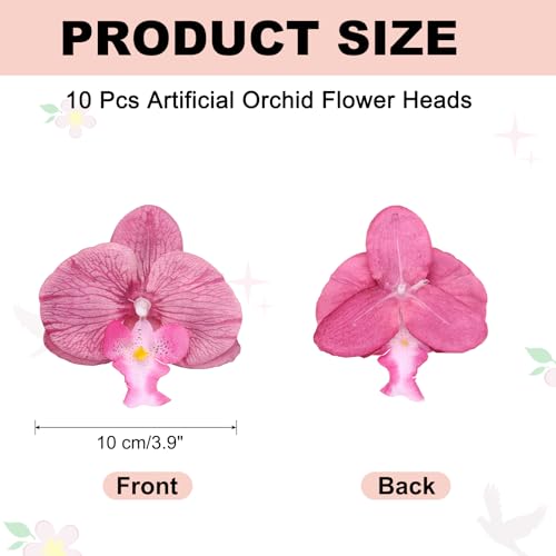 uxcell 10 Pcs Artificial Orchid Flower Heads, Fake Butterfly Orchid Heads Bulk Artificial Flowers for DIY Wedding Bouquets Centerpieces Party Home Decorations, Pink - color: Pink