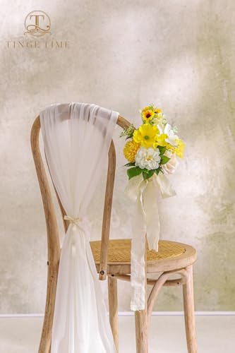 TINGE TIME Fake Flowers Artificial Flowers Peonies Bulbous Chrysanthemum Daisy Hydrangea Sunflower Violets Dahlia Daffodils Epiphyllum Orchid Cherry Blossom Camellia Leyaron (Yellow) - color: Yellow