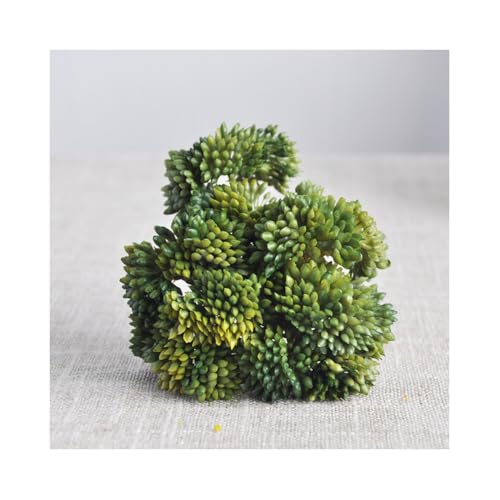 6PCS Artificial Succulent Flower, Plastic Plants Green Artificial Plants for Home Garden Decorations, Party Decorations, Bedroom Office Decorations, Wedding Decorations(Dark Green) - color: Dark Green, size: 6PCS