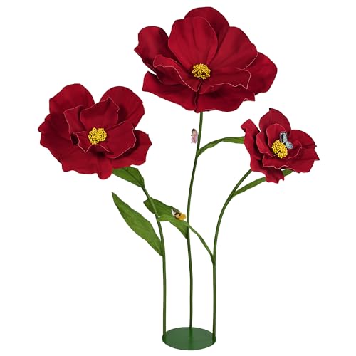 5.8 Ft Giant Artificial Flowers for Decoration,Large EVA Flower Decor,Wedding Arrangements, Birthday Party Banquet Background,Hotel,Office,Window Display(Wine) - color: Wine