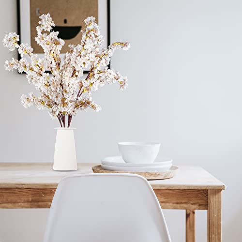Sggvecsy Artificial Cherry Blossom Branches Faux Cherry Flowers 39 Inch Peach Branches Silk Tall Stems for Home Wedding Table Vase Decor (4 Pcs, Ivory) - color: Ivory, size: 4 Pcs