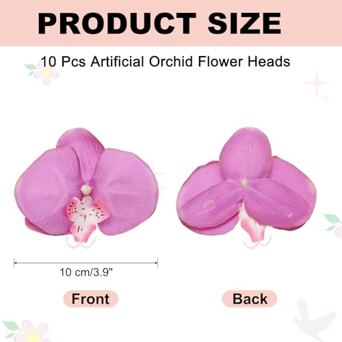 uxcell 10 Pcs Artificial Orchid Flower Heads, Fake Butterfly Orchid Heads Bulk Artificial Flowers for DIY Wedding Bouquets Centerpieces Party Home Decorations, Purple - color: Purple