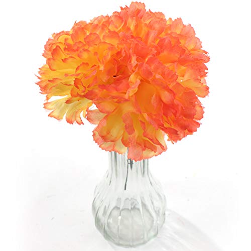Larksilk 500 Pack Artificial Carnations - Bulk Silk Flowers for Weddings, Mother's Day, Graduations, Easter & Memorial Day - 3.5" Heads, 5" Stems, Real Touch Petals, 18 Colors Available - Orange - color: Orange, size: 500