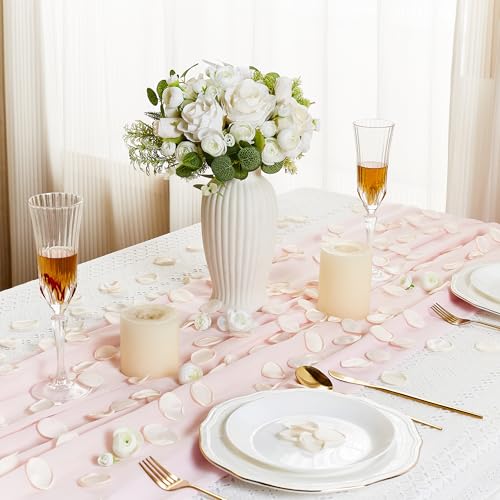 SITUMEIZI 400PCS Artificial Rose Petals Fake Champagne Silk Flower Petals for Romantic Night for Her Set Valentine's Day, Wedding, Proposal Anniversary Decorations - color: Champagne