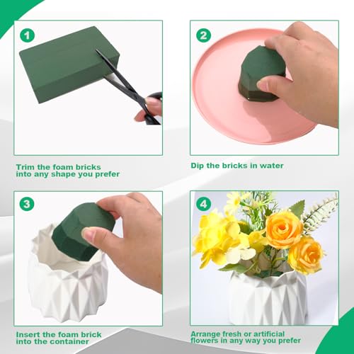 TANEMUDO 36 Packs Floral Foam Blocks Wet & Dry for Flower Arranging,5.5 x 3.1 x 1.8 Inches Floral Styrofoam Blocks Kit for Fresh and Artificial Flowers, Wedding and Home Decor