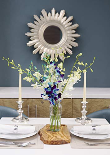 KaBloom-10 Blue&White Orchid Bouquet,Flowers for Valentine, Mother's Day - color: Blue and White, size: 10 count, style: With Vase