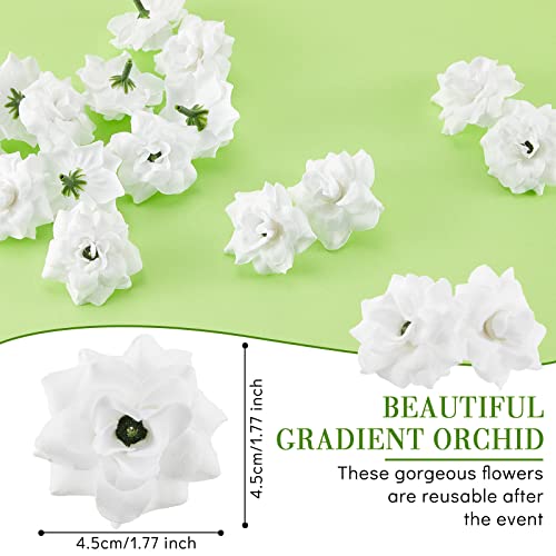 Syhood 100 Pieces 1.77" White Artificial Roses Head Bulk Small Silk Fake Rose Buds for Decoration, DIY Crafts, Wedding Centerpieces Bridal Shower Party Home Garland Decor - color: White