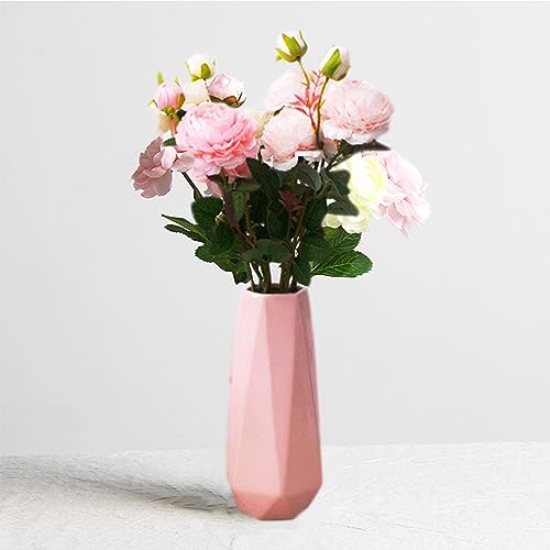 Ceramic Vase, 7.4 Inch for Pampas Calla Lily Tulip, Flower Vase Minimalism Style for Modern Table Shelf Home Decor, Fit for Housewarming, Weddings, Birthday, Christmas, Thanksgiving, New Year (Pink) - color: Pink