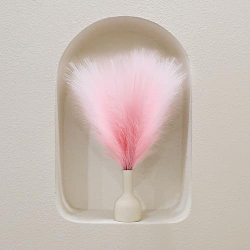 6 PCS Faux Pampas Grass Arrangement - 18"/45cm Artificial Fluffy Pompous Grass Stems for Boho Chic Home and Wedding Decor (Light Pink Gradient) - color: D2- Light Pink Gradient