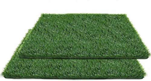 Artificial Grass for Dogs Pee Tray Fake Grass Mat for Professional Puppy Potty Trainer Replacement Dog Grass Pad for Indoor and Outdoor (25.5x19.5 Inch(Pack of 2)) - size: 25.5x19.5 Inch(Pack of 2)