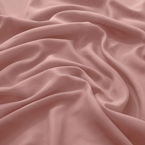 VACVELT Wedding Arch Draping Fabric Dusty Rose Chiffon, 2 Panels Sheer Drapes 30 Inch x 20ft Chiffon Backdrop Curtain Decor, Outdoor Sheer Drapery for Ceremony Party - color: Dusty Rose, size: 2 Panels