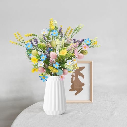 Easter Flower Decor 8Pack Easter Egg Picks Artificial Spring Floral Picks Decorations for Flower Arrangements Centerpiece Vase Fillers Home Window Sill Table Decor