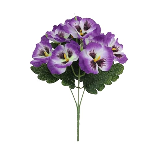 Realistic Silk Pansies Arrangement Colorful Artificial Flower for Home Decoration Table Centerpiece Bookshelf Display Silk Flower Arrangements - color: Purple