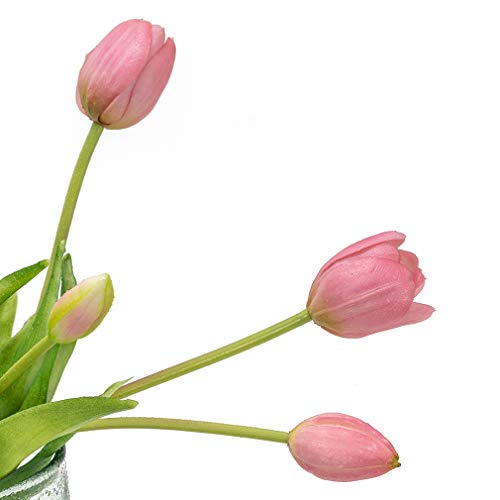 15pcs Artificial Tulips Flowers,Soft Touch Latex Bouquet, Fake Tulips Flowers,Spring Wedding Home Room Table Centerpiece Decor Light Purple Set - color: 15pcs Light Purple(no Vase)