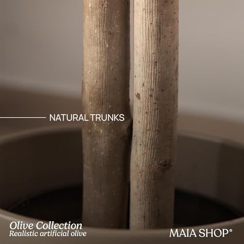 Maia Shop 5ft Artificial Olive Tree Plant for House, Apartment or Office – Realistic Fake Indoor Plants for Living Room, Kitchen, Bedroom, Entryway or Bathroom – Faux Greenery for Home Décor - color: Olive, size: 5ft