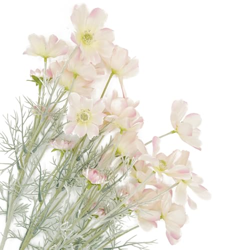 Pink Artificial Flowers Calliopsis Silk Flower Arrangements, 4 Pcs Long Stem Cosmos Plastic Flowers for Vase, 23.6 Inch Wildflowers Artificial Flowers Bulk for Decor, Wedding Centerpieces, Garden - color: Pink, size: 4pcs