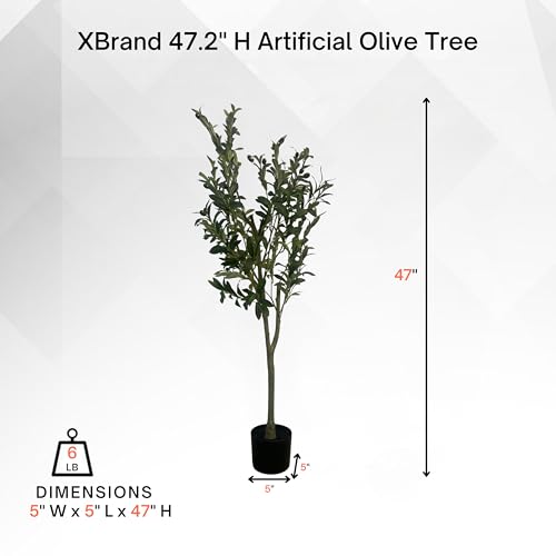 XBrand 4ft Artificial Olive Tree, Realistic Faux Olive Plant for Indoor Decor - color: Olive Tree - 4ft