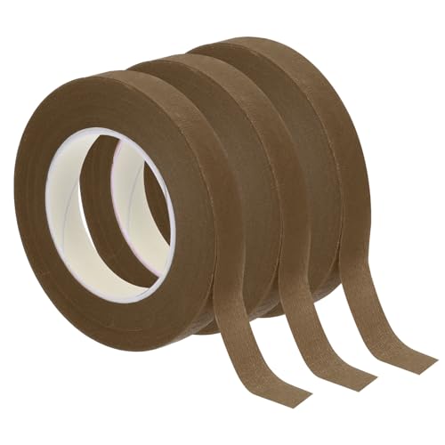 PATIKIL Floral Tape 1/2" x 30 Yard, 3 Pack Flower Wrap Adhesive Tape for Bouquet Stem Wrapping, Coffee - color: Coffee