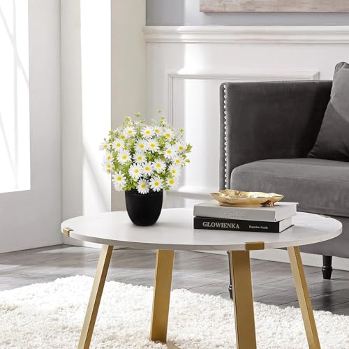 DILATATA Artificial Daisy Flowers in Pot 12 Inch Fake Flowers Silk Daisy Arrangement Faux Plant Flower Decor for Spring Home Decor Table Centerpiece Garden Porch Window - White - color: White-daisy