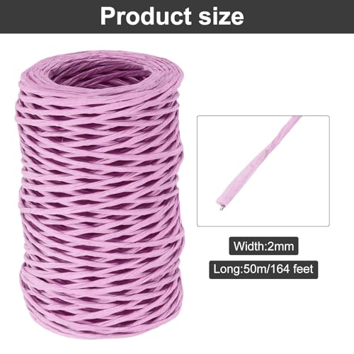 MECCANIXITY Floral Wire 164ft/50m 2mm Vine Bind Wire Rustic Craft Wrapping Metal Wire for Flower Bouquet Wreath Making, Light Purple - color: Light Purple, size: 2mmx50m