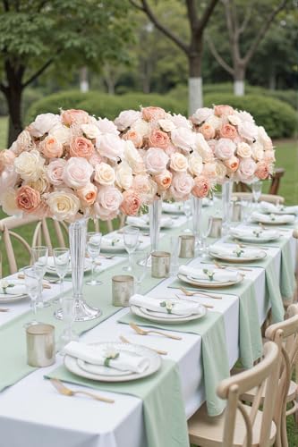2pcs Large Artificial Flowers Centerpieces Decor for Tables Floral Arrangement Bouquet for Wedding Reception Aisle Ceremony Party Flowers Balls (Without Stand) (2pcs 15'' Mix Pink) - color: 2pcs 15'' Mix Pink